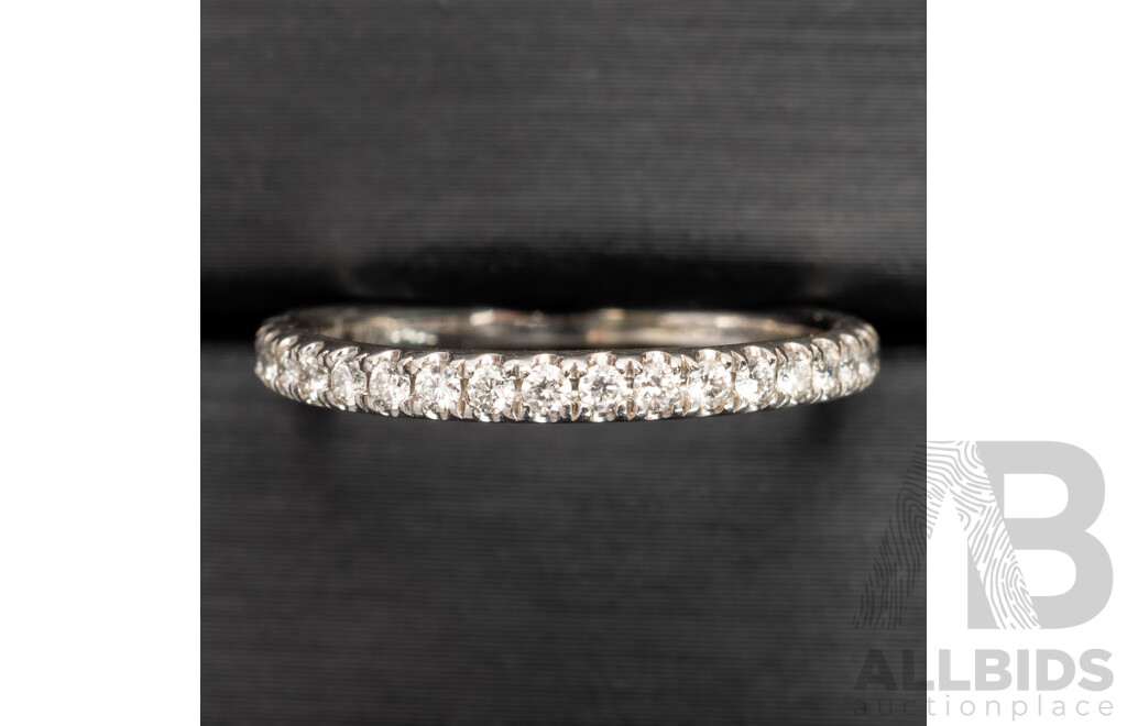 14ct White Gold Diamond Wedding Ring, Est TDW 0.15ct, Size I, 1.50 Grams