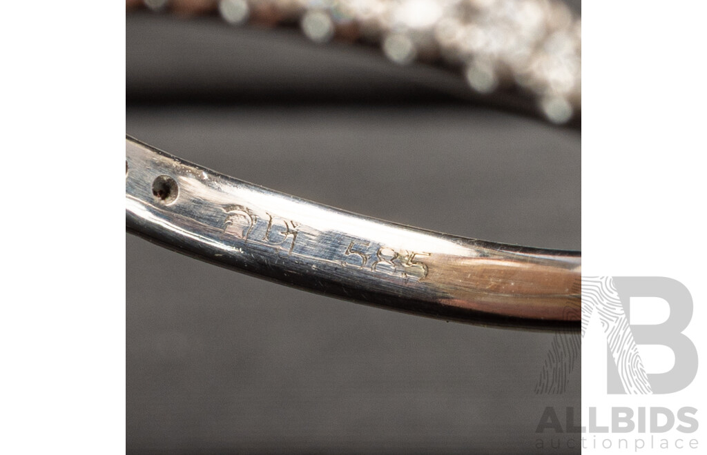 14ct White Gold Diamond Wedding Ring, Est TDW 0.15ct, Size I, 1.50 Grams