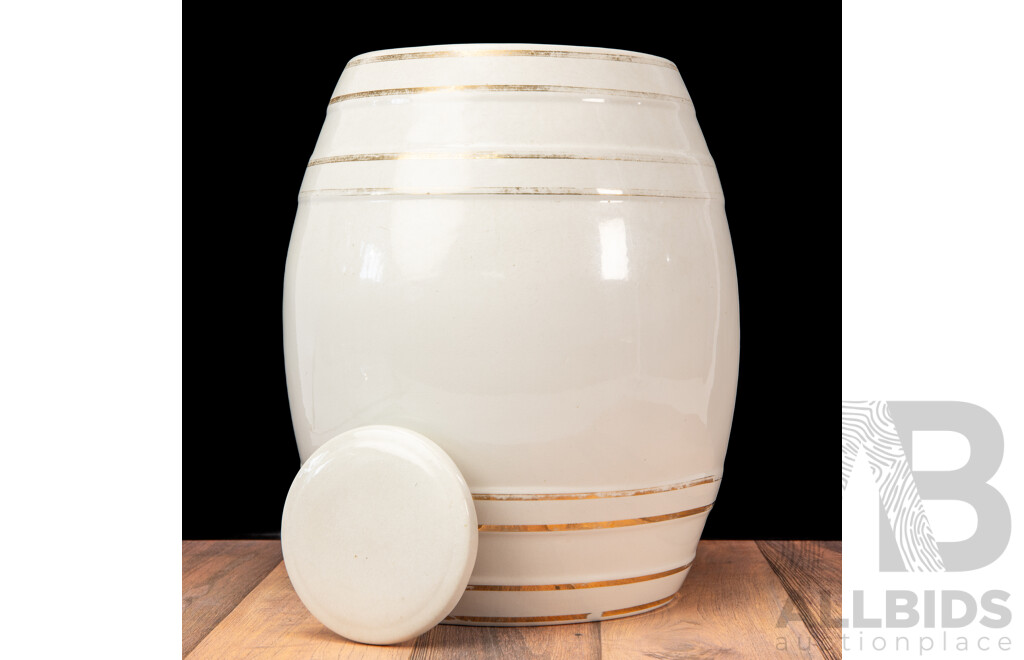 Vintage Ceramic Whisky Barrell with Brass Tap
