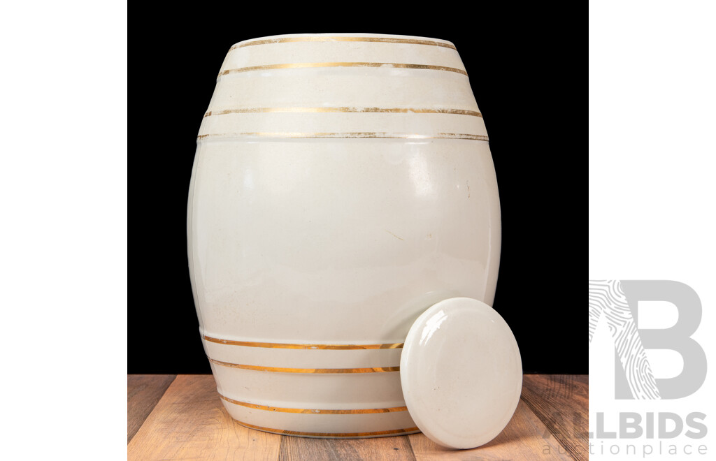 Vintage Ceramic Brandy Barrell with Brass Tap