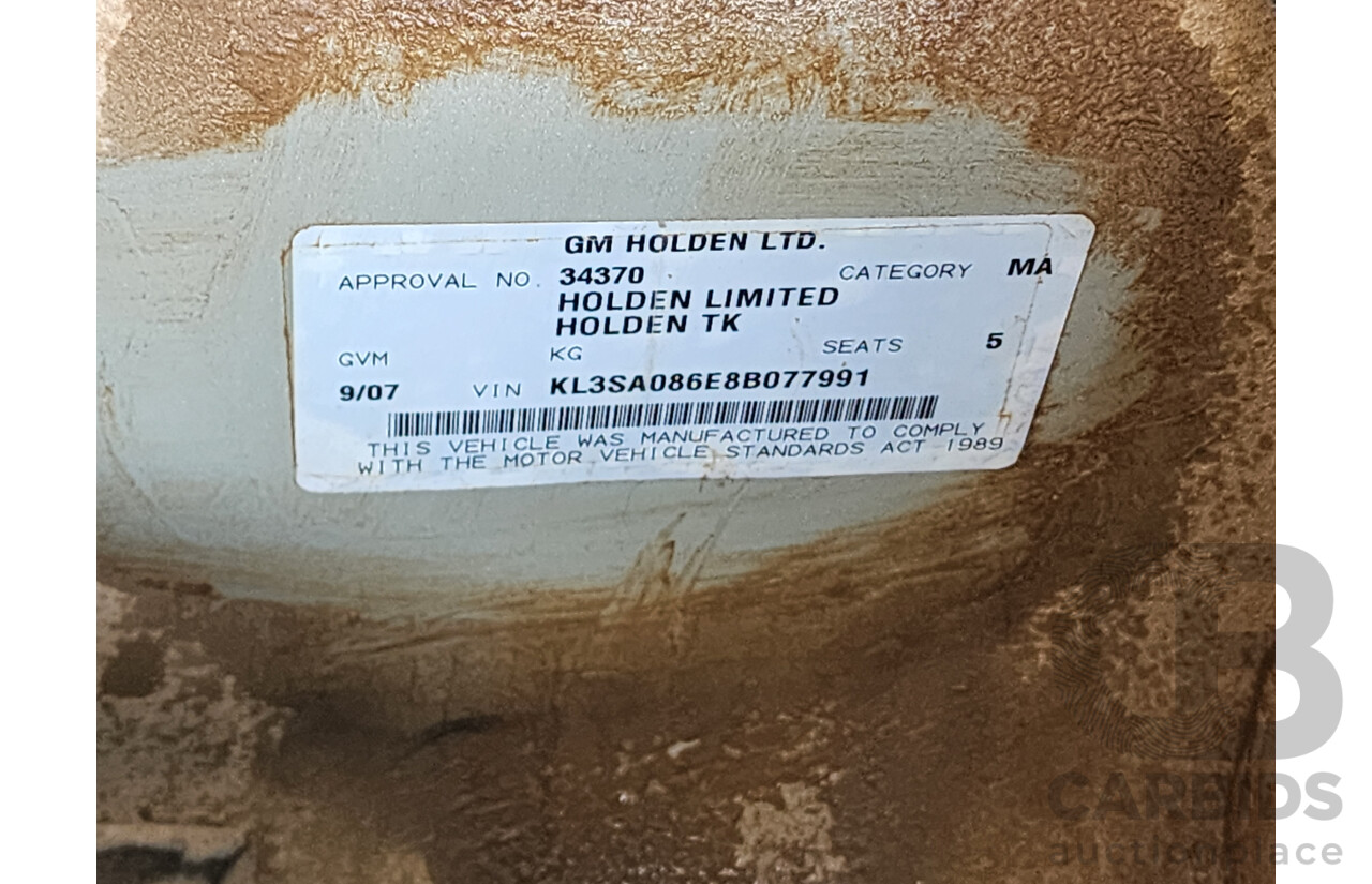 9/2007 Holden Barina  TK MY07 3d Hatchback Silver 1.6L