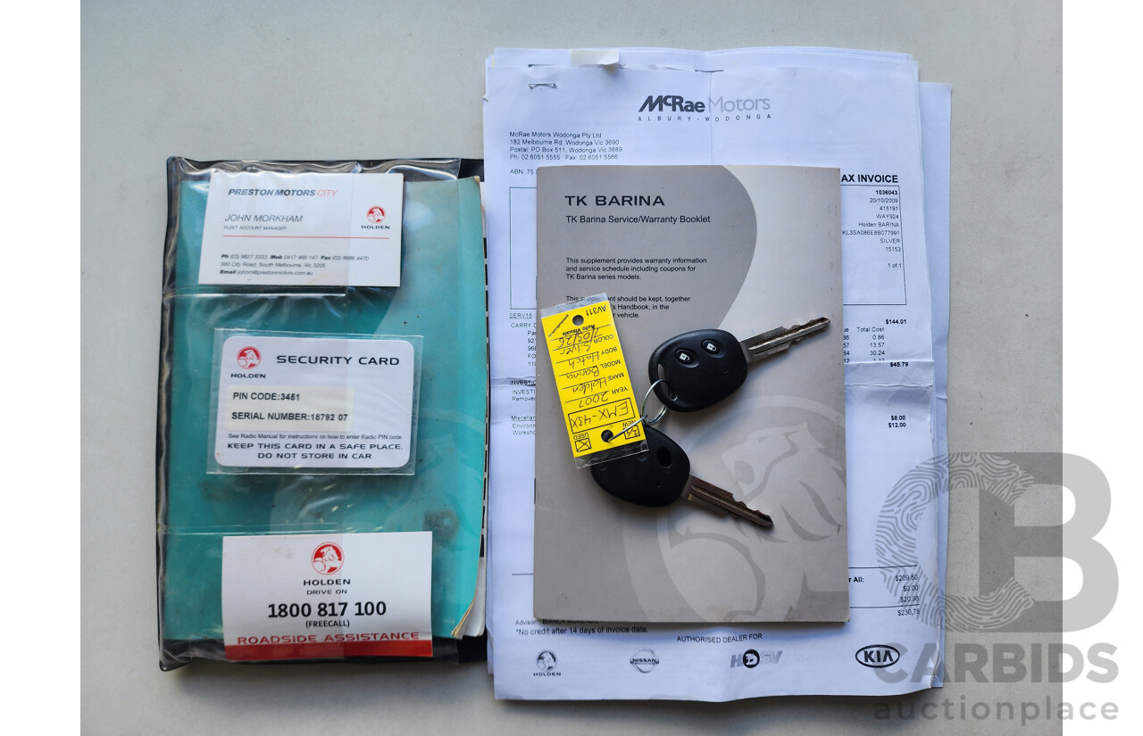 9/2007 Holden Barina  TK MY07 3d Hatchback Silver 1.6L