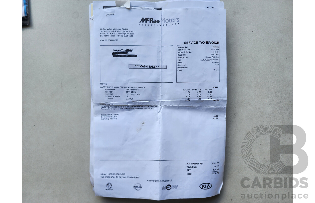 9/2007 Holden Barina  TK MY07 3d Hatchback Silver 1.6L