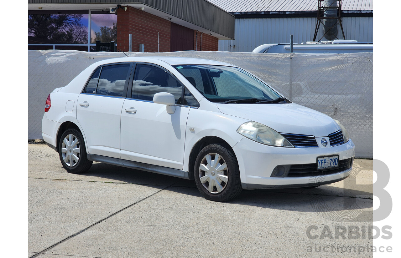 3/2008 Nissan Tiida ST C11 MY07 4d Sedan White 1.8L