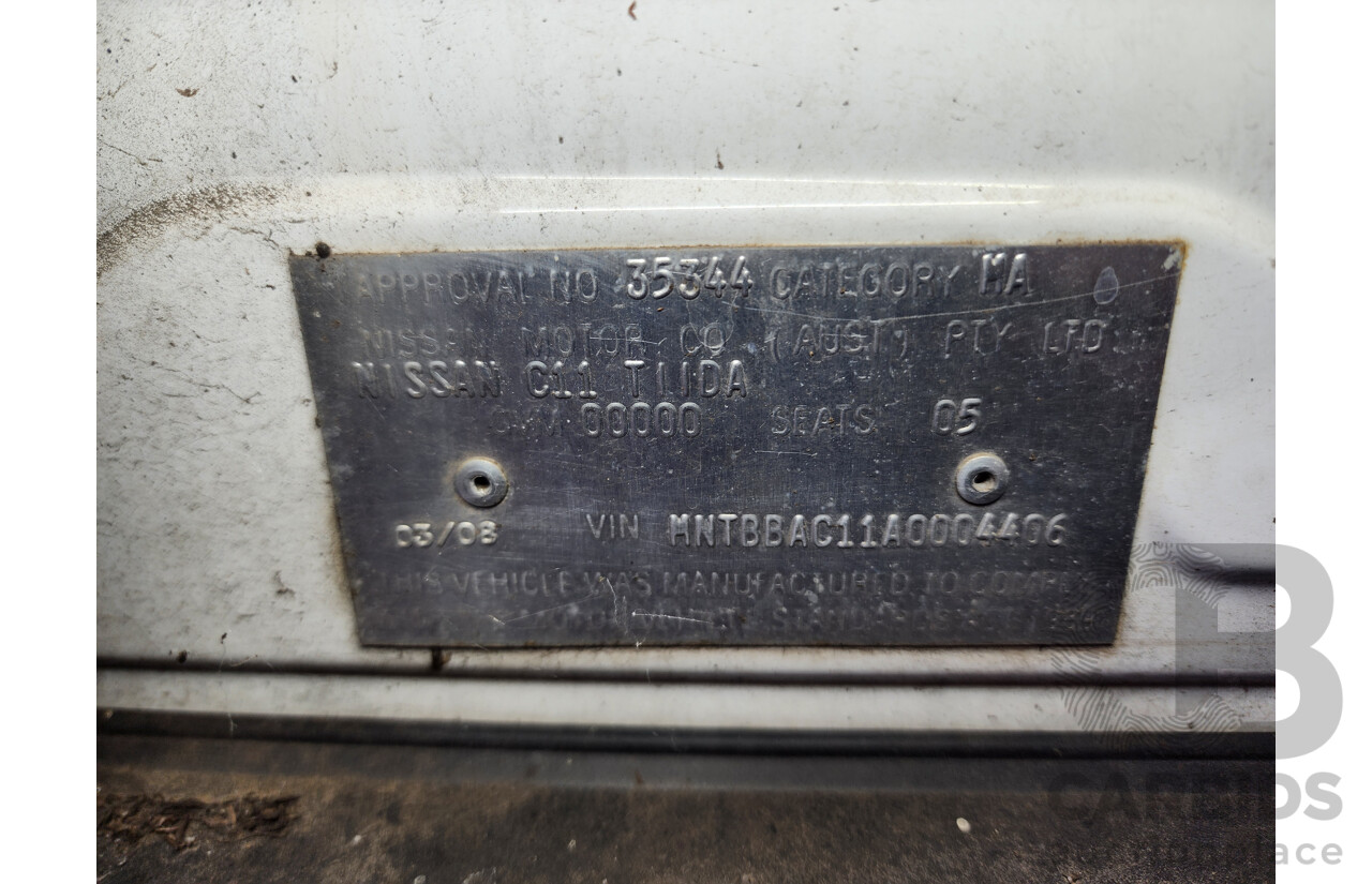 3/2008 Nissan Tiida ST C11 MY07 4d Sedan White 1.8L