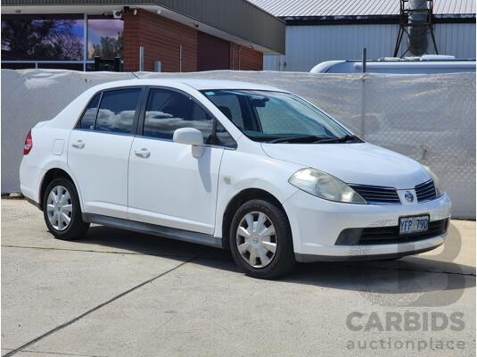 3/2008 Nissan Tiida ST C11 MY07 4d Sedan White 1.8L