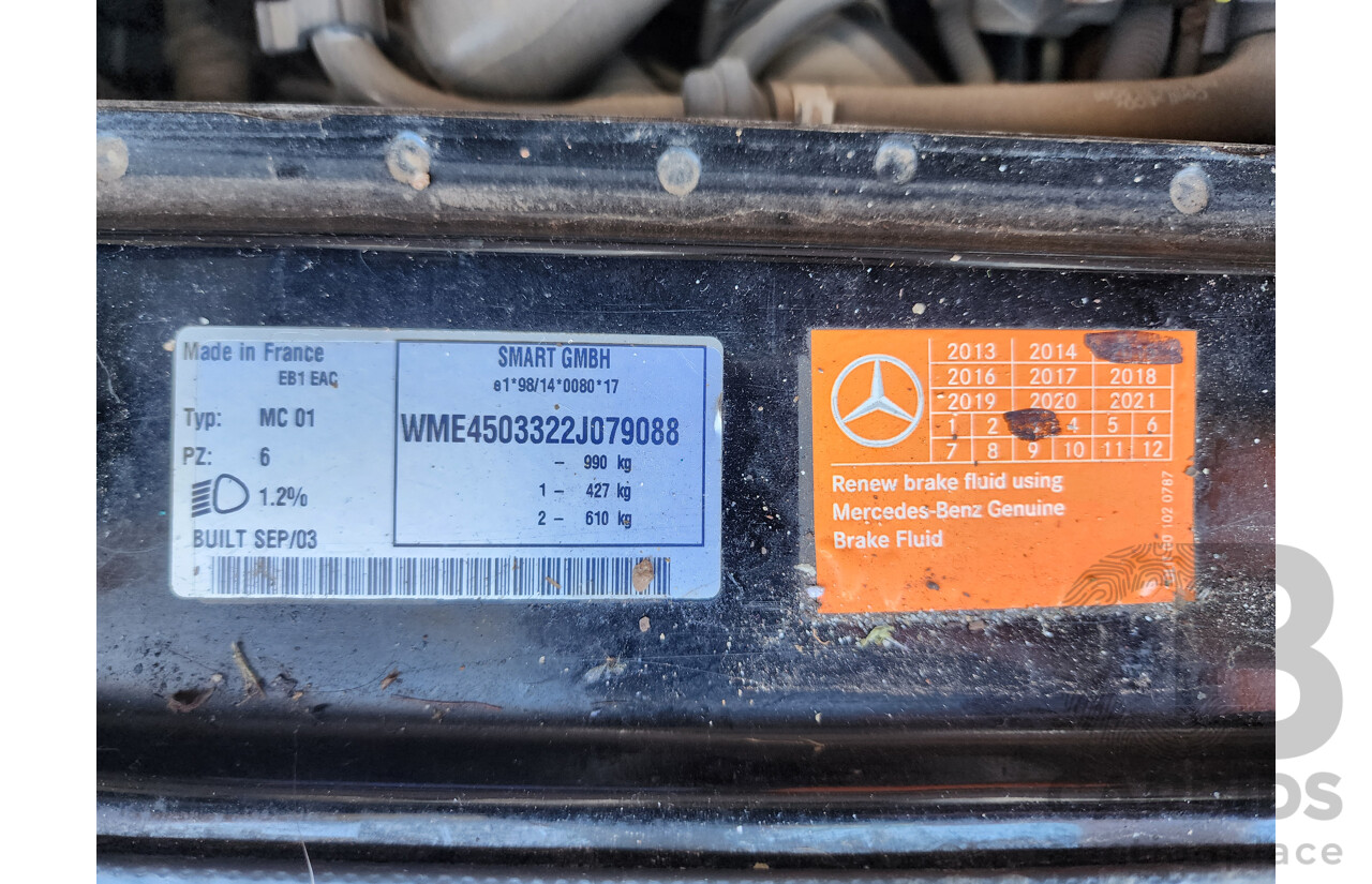 11/2003 Smart City Coupe   2d Coupe Grey 0.7L