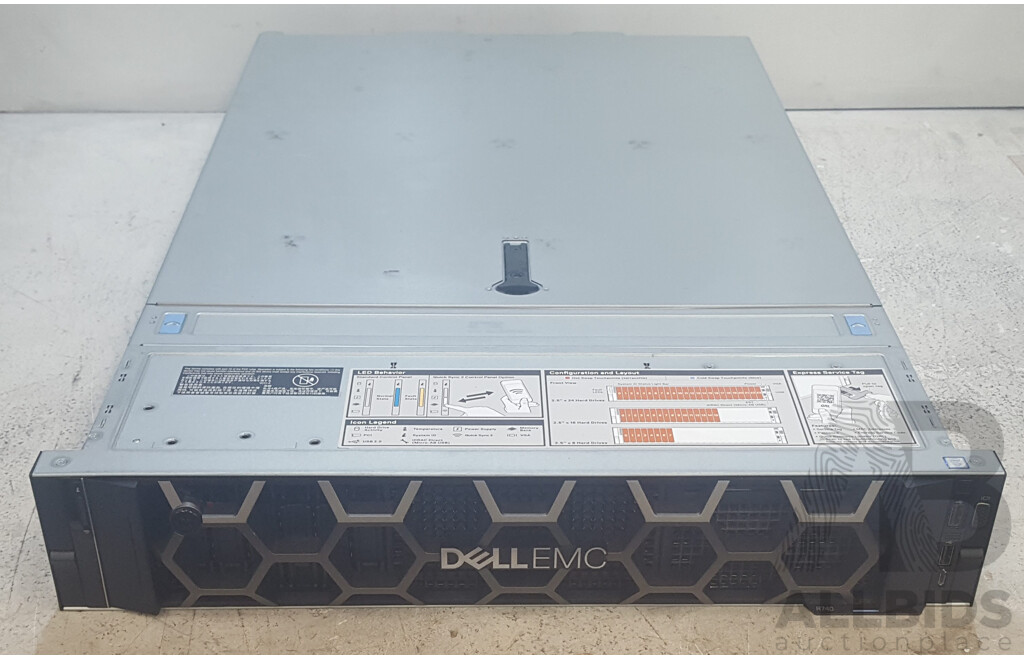 Dell EMC PowerEdge R740 Dual Intel Xeon SILVER (4116) 2.10GHz-3.00GHz 12-Core CPU 2RU Server w/ 256GB DDR4