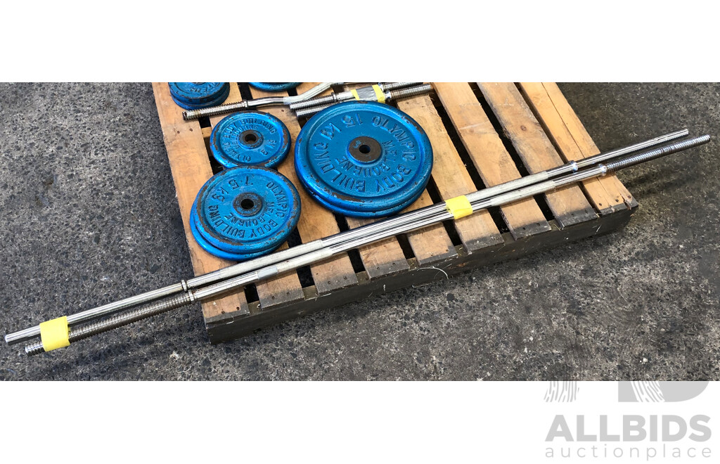 Selection of Barbells, Dumbells and Weight Discs