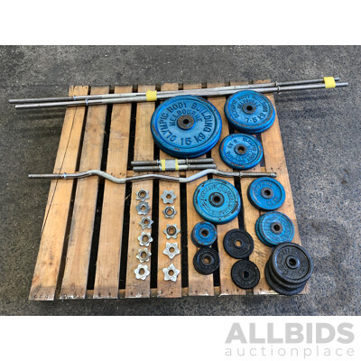 Selection of Barbells, Dumbells and Weight Discs