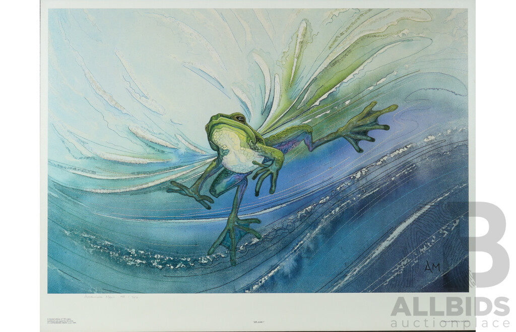 Annemieke Mein OAM, (20th Century, Australian, 1944-), Spash! (1995), Limited Editioned and Signed Print of Original Textile Work, 68 x 89 cm (sheet backed on board)