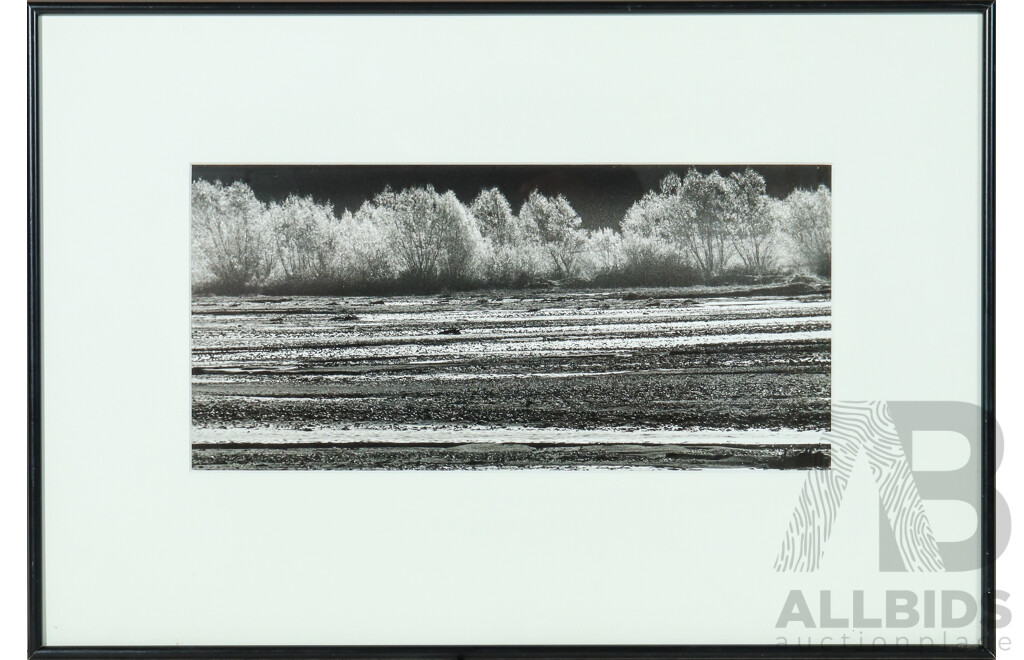 Ruth Latlhlean (20th Century), Braided River, New Zealand, Original Infrared Mononchrome Print, 39 x 57 Cm (frame)