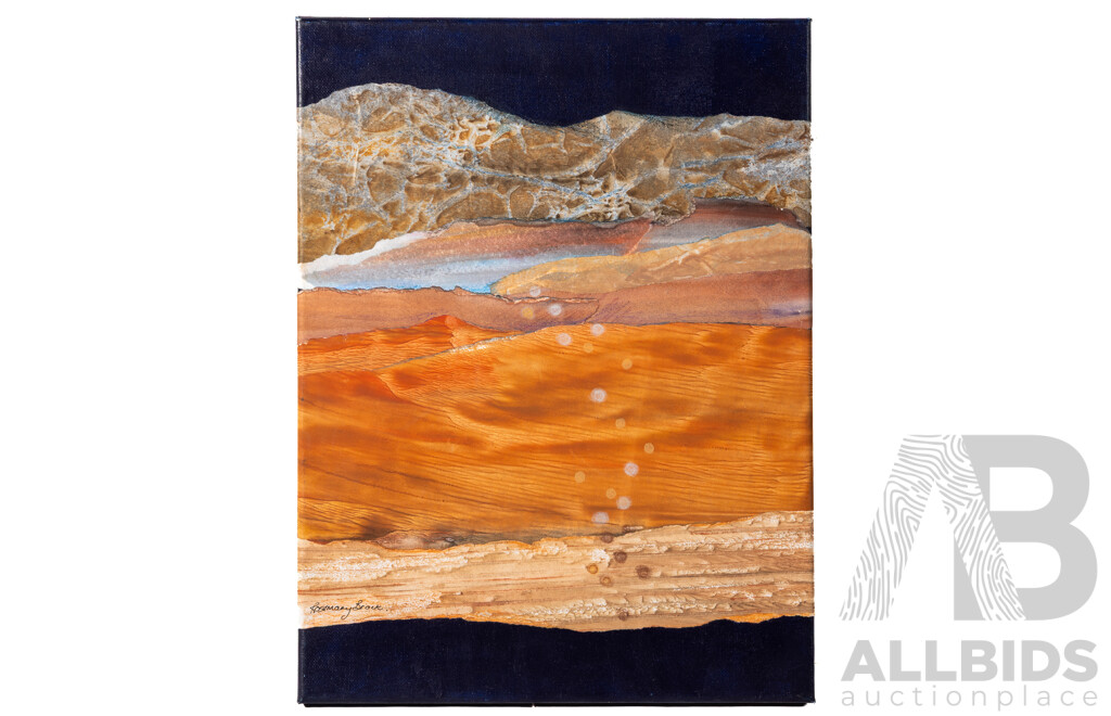 Rosemary Brock, (20th Century, Australian), Artesian, Mixed Media Collage, 40 x 30 cm (frame)