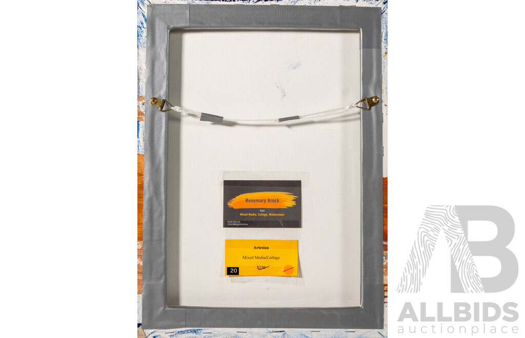 Rosemary Brock, (20th Century, Australian), Artesian, Mixed Media Collage, 40 x 30 cm (frame)
