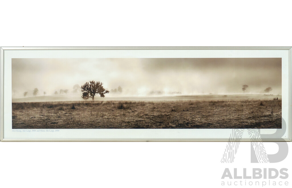 Judy Parker, (20th Century, Australian), Mist Rising Illa-Langi, 2006 & Moon Illa-Langi (2006), Original Sepia Photographic Print, 21 x 66 cm (frame)