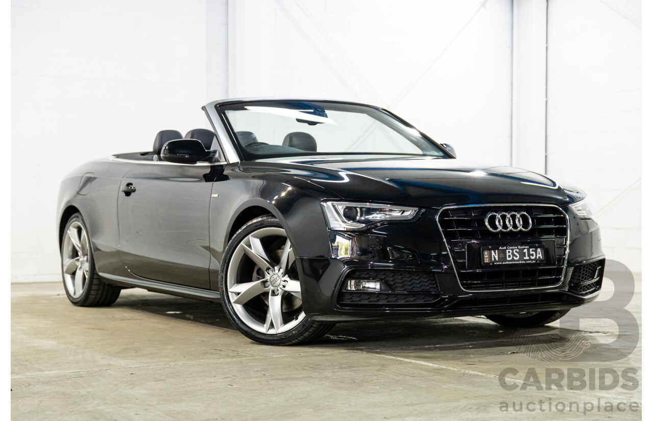 3/2015 Audi A5 S-Line 1.8 TFSI 8T MY15 2d Cabriolet Mythos Black Metallic Turbo 1.8L