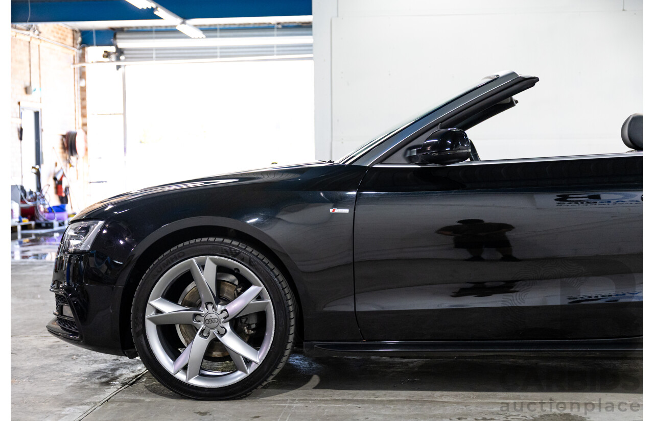 3/2015 Audi A5 S-Line 1.8 TFSI 8T MY15 2d Cabriolet Mythos Black Metallic Turbo 1.8L