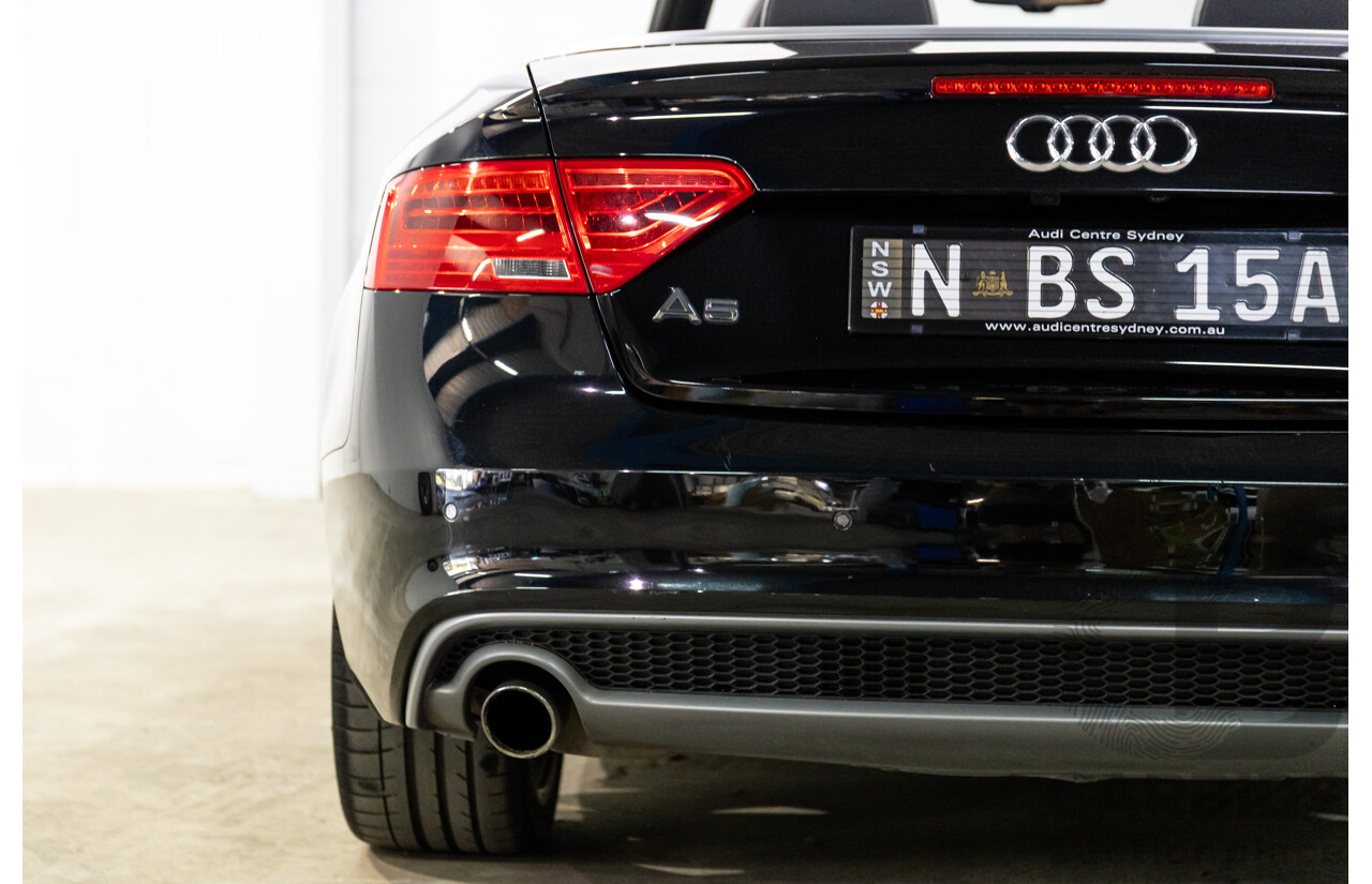 3/2015 Audi A5 S-Line 1.8 TFSI 8T MY15 2d Cabriolet Mythos Black Metallic Turbo 1.8L