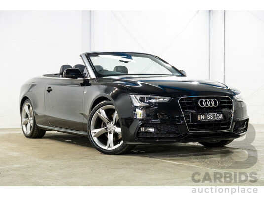 3/2015 Audi A5 S-Line 1.8 TFSI 8T MY15 2d Cabriolet Mythos Black Metallic Turbo 1.8L