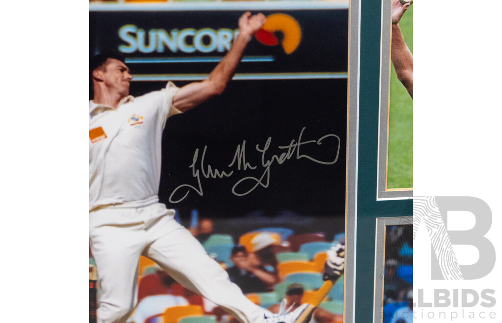 Glenn McGrath Signed Framed Cricket Montage
