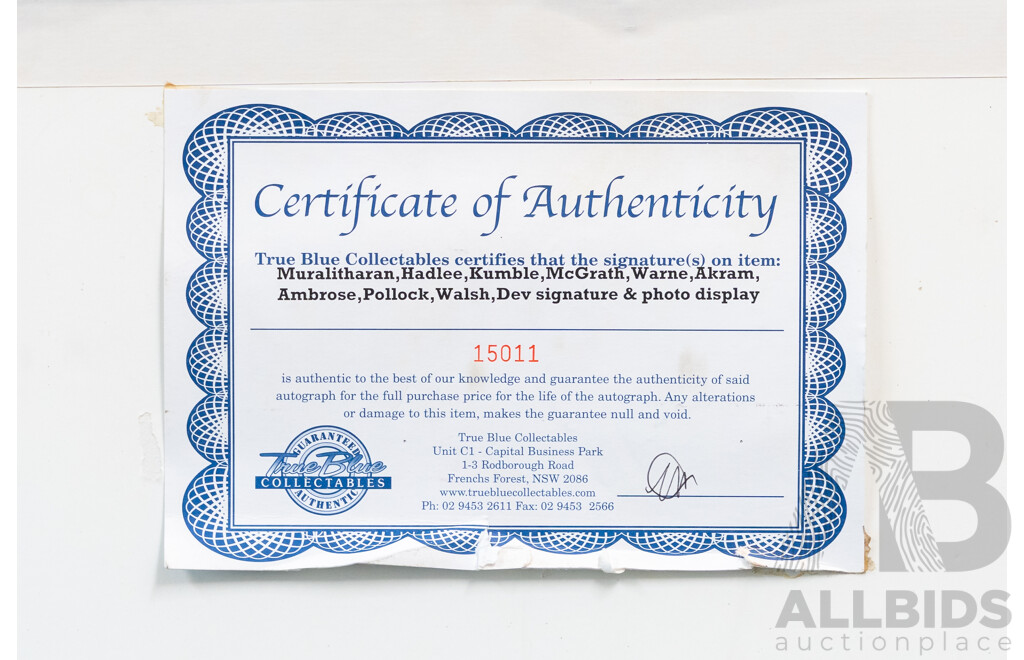 '400 Test Wicket Club' Signed Framed Cricket Display