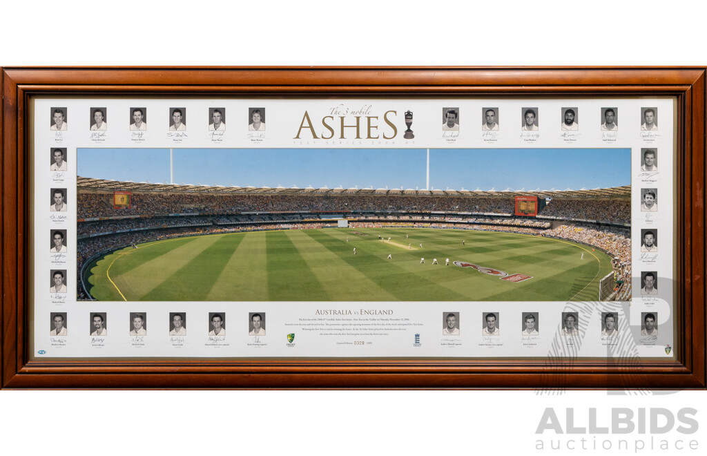 Limited Edition Framed Panoramic Ashes Test Series 2006–2007, No. 0328 / 1000