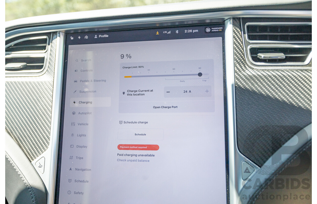 10/2017 Tesla Model S 75D (AWD) MY17 4D Silver Hatchback - Dedicated Electric EV 116kw