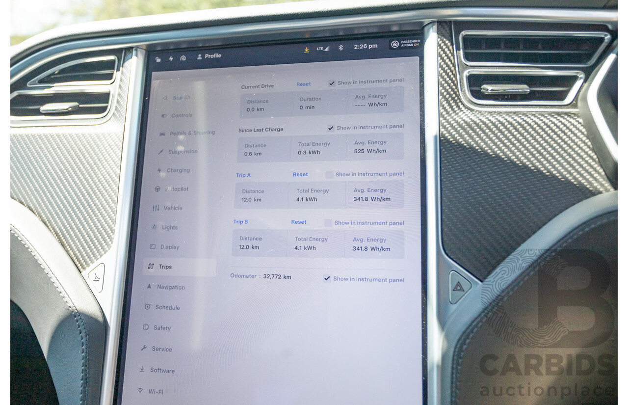 10/2017 Tesla Model S 75D (AWD) MY17 4D Silver Hatchback - Dedicated Electric EV 116kw