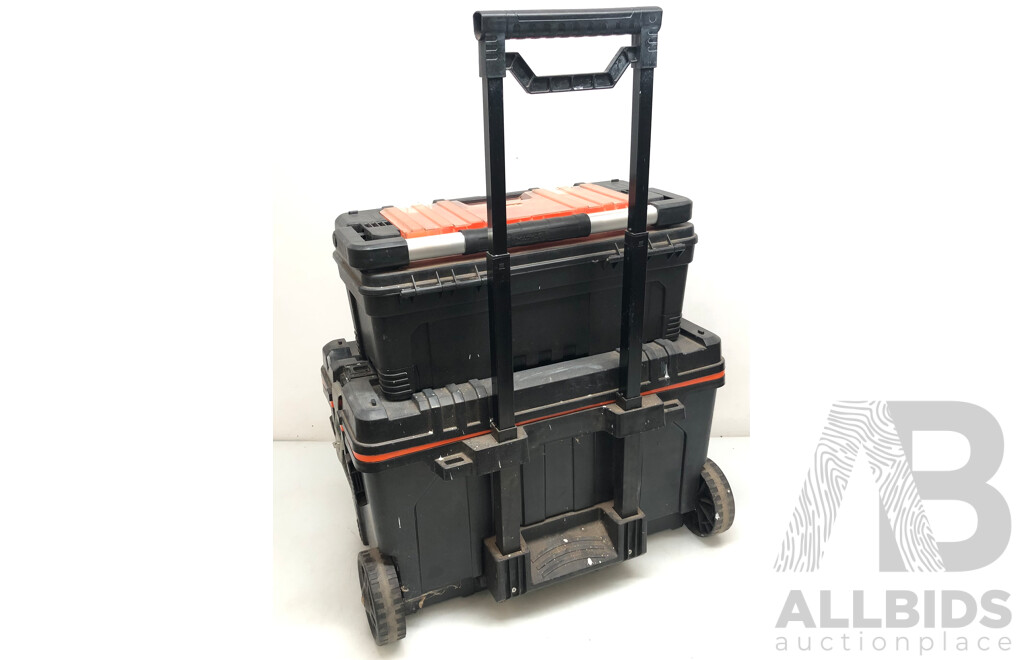 Tactix 2 in 1 Rolling Tool Box with Portable Tool Box