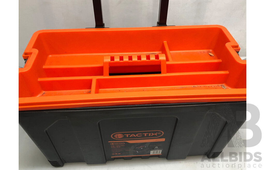 Tactix 2 in 1 Rolling Tool Box with Portable Tool Box