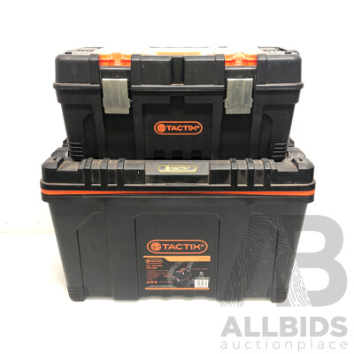 Tactix 2 in 1 Rolling Tool Box with Portable Tool Box