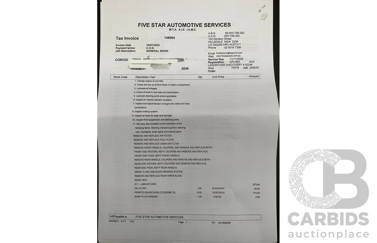 6/2013 Land Rover Discovery 4 3.0 SDV6 SE MY13 4d Wagon Causeway Grey Metallic Turbo Diesel V6 3.0L