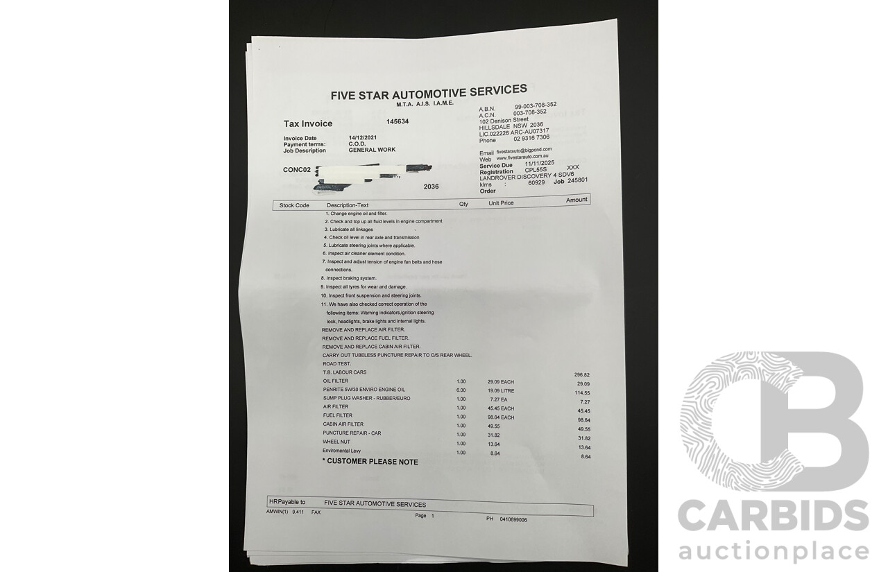 6/2013 Land Rover Discovery 4 3.0 SDV6 SE MY13 4d Wagon Causeway Grey Metallic Turbo Diesel V6 3.0L