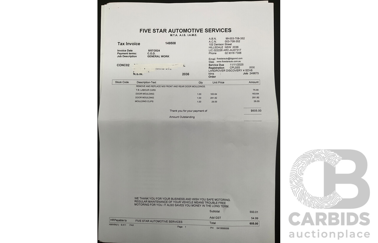 6/2013 Land Rover Discovery 4 3.0 SDV6 SE MY13 4d Wagon Causeway Grey Metallic Turbo Diesel V6 3.0L