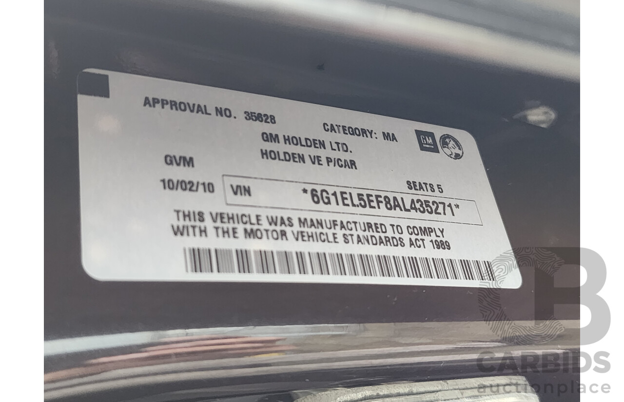 2/2010 Holden Berlina  VE MY10 4d Sedan Black 3.0L