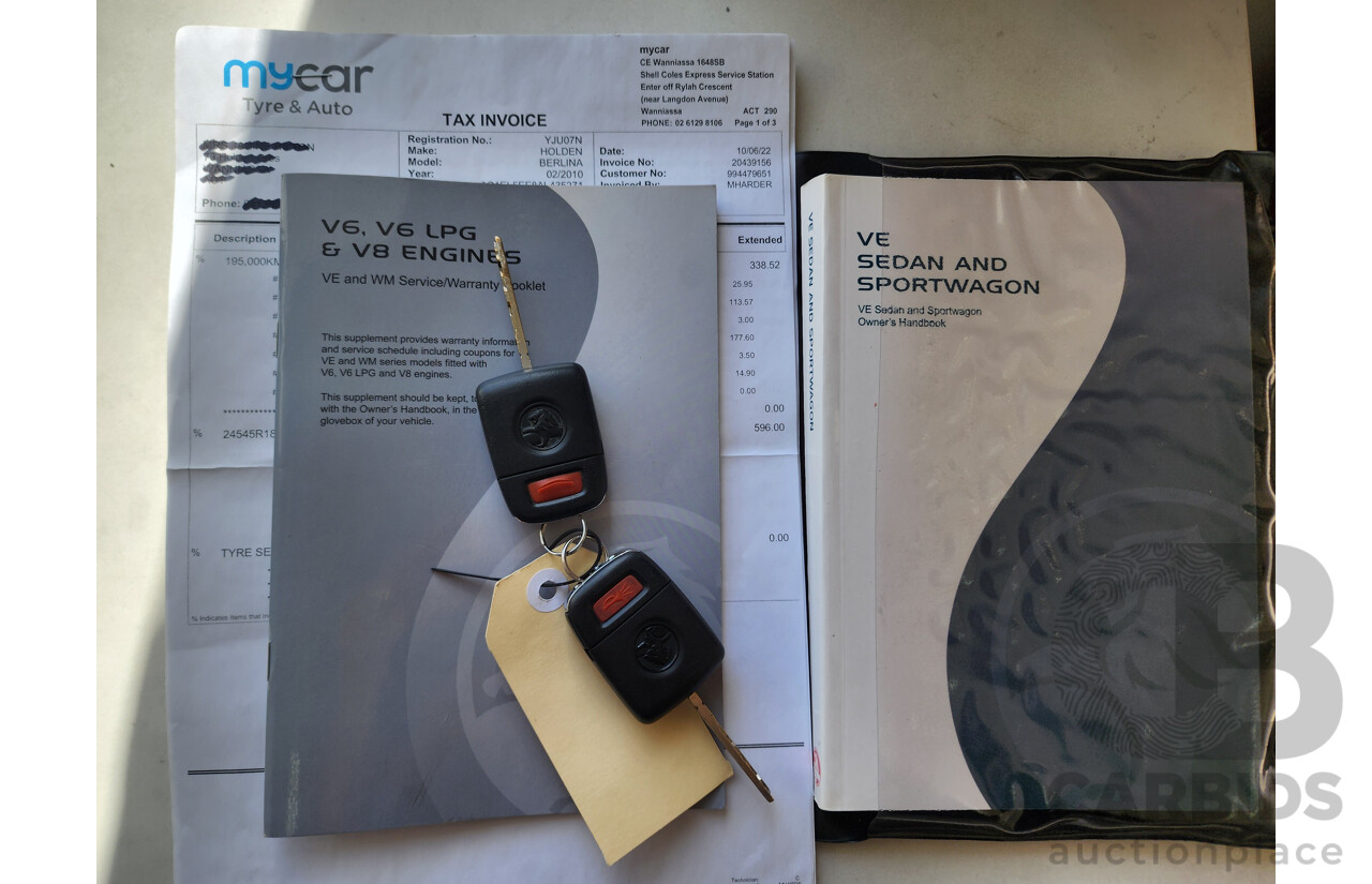 2/2010 Holden Berlina  VE MY10 4d Sedan Black 3.0L