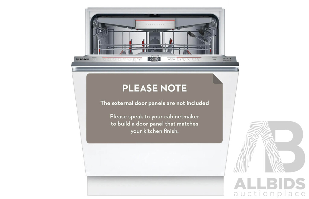 BOSCH (SBV8EDX01A) 60cm Series 8 Fully Integrated Tall Tub Dishwasher - ORP $2,449