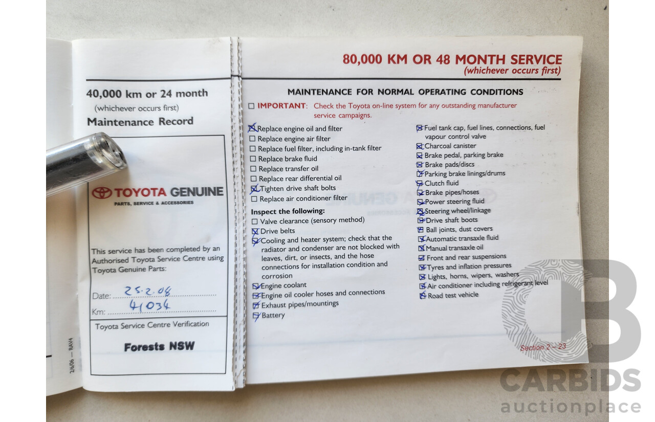 9/2006 Toyota Rav4 CV (4x4) ACA33R 4d Wagon White 2.4L