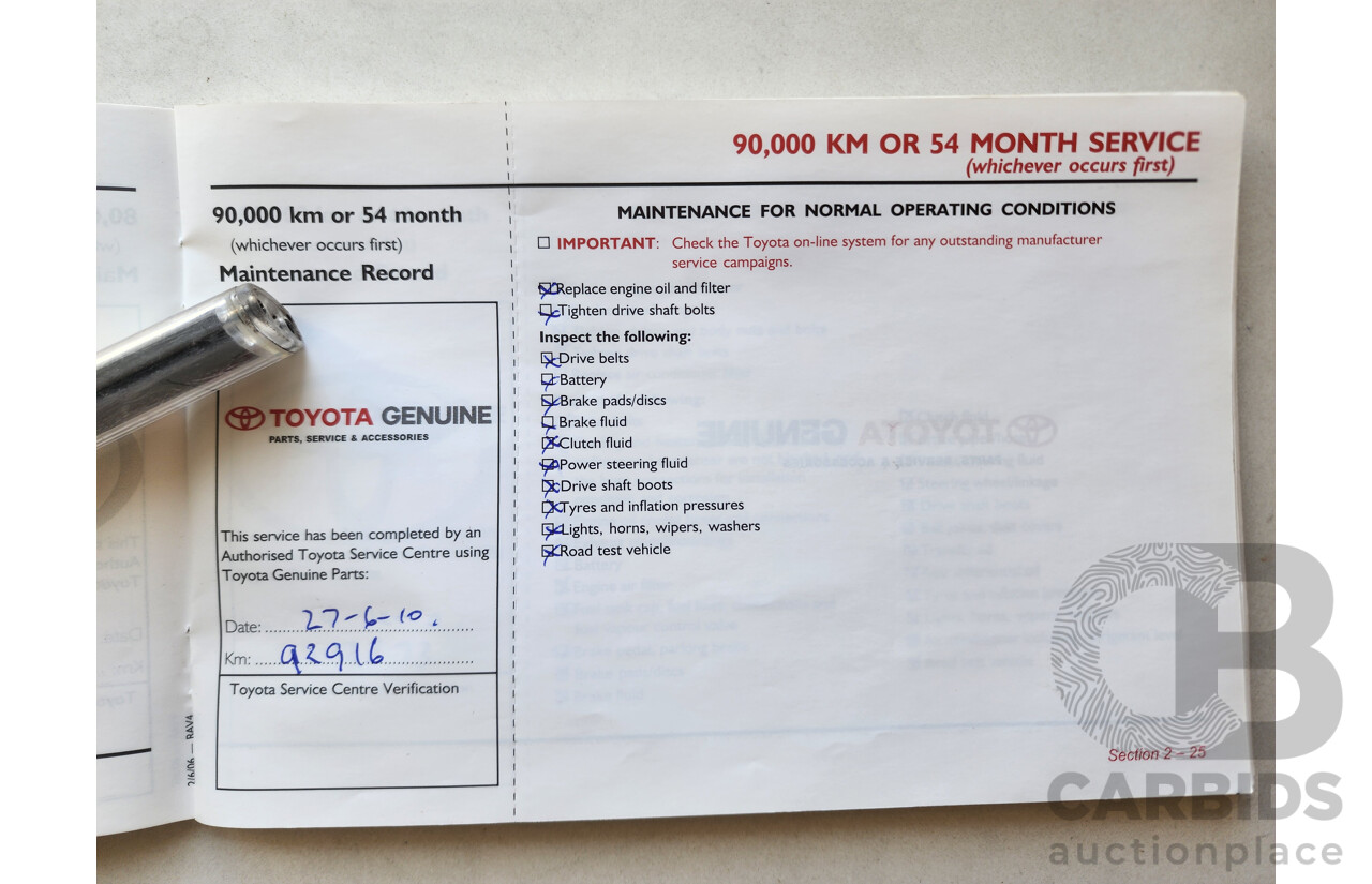 9/2006 Toyota Rav4 CV (4x4) ACA33R 4d Wagon White 2.4L