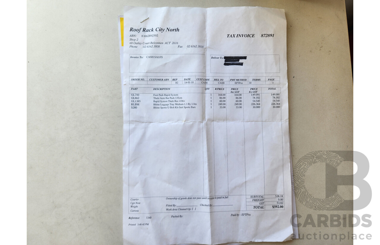 9/2006 Toyota Rav4 CV (4x4) ACA33R 4d Wagon White 2.4L