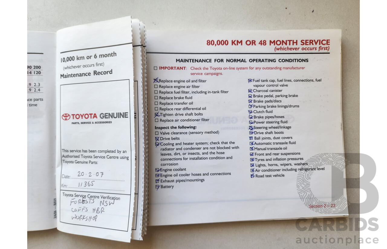 9/2006 Toyota Rav4 CV (4x4) ACA33R 4d Wagon White 2.4L