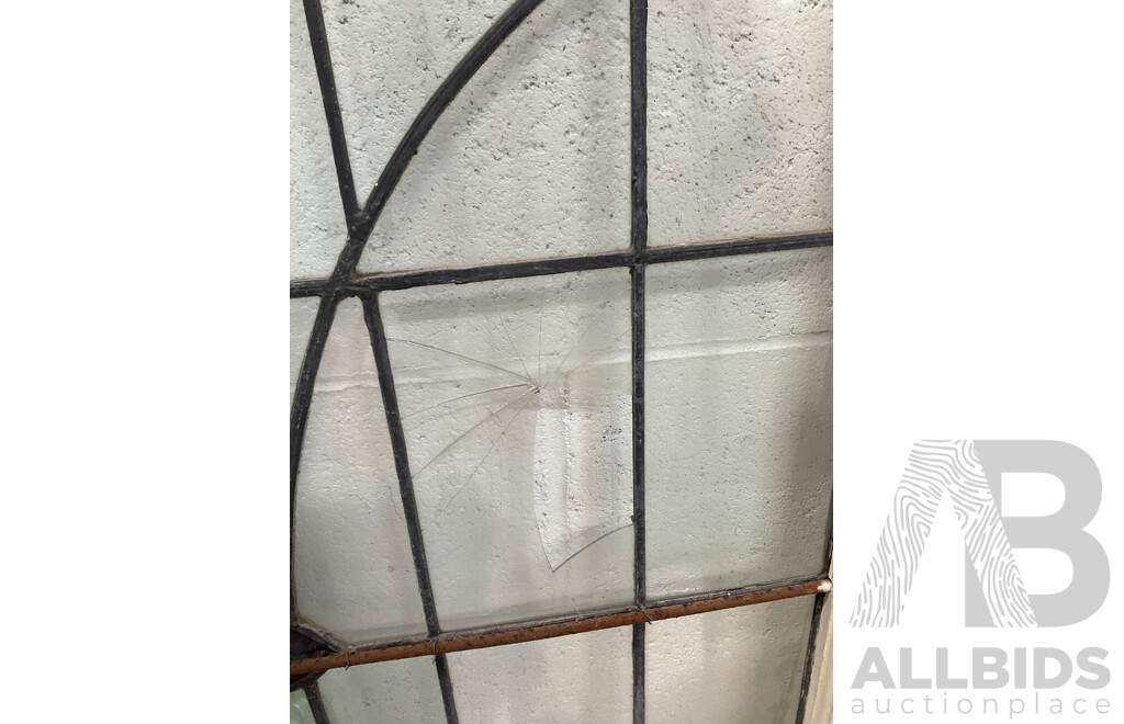 Matching Set of Seven Secessionist Style Cedar Leadlight Windows