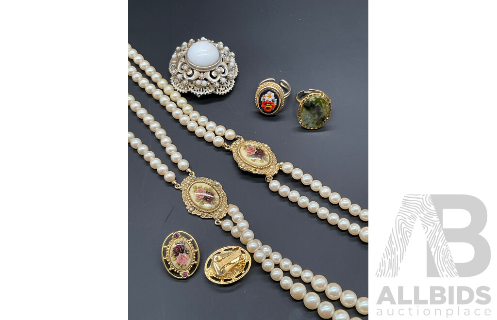 Collection of Vintage Jewellery Items Including Rings, Earrings, Necklaces and More