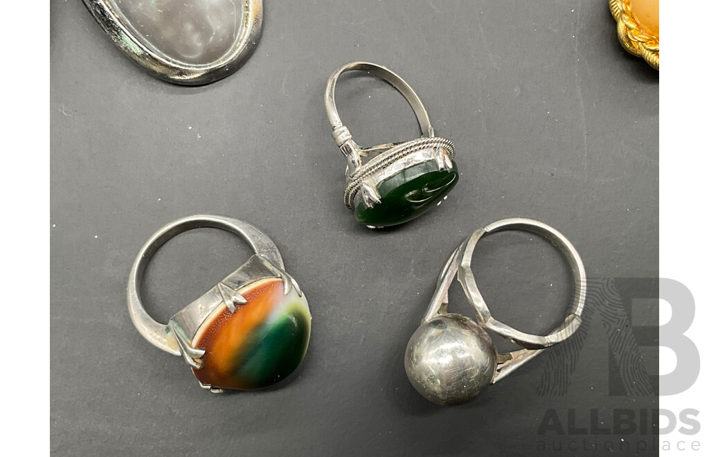 Collection of Vintage Jewellery Items Including Rings, Earrings, Necklaces and More