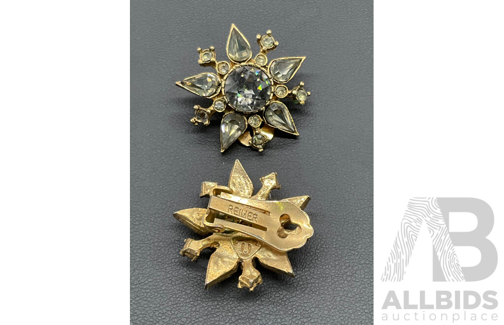 Collection of Vintage Clip-on Earrings, Including Elizabeth Reimer, Florenza, Barns and More - Lot of 6