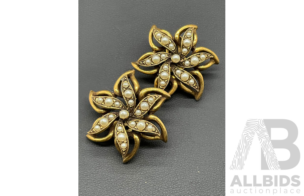 Collection of Vintage Clip-on Earrings, Including Elizabeth Reimer, Florenza, Barns and More - Lot of 6