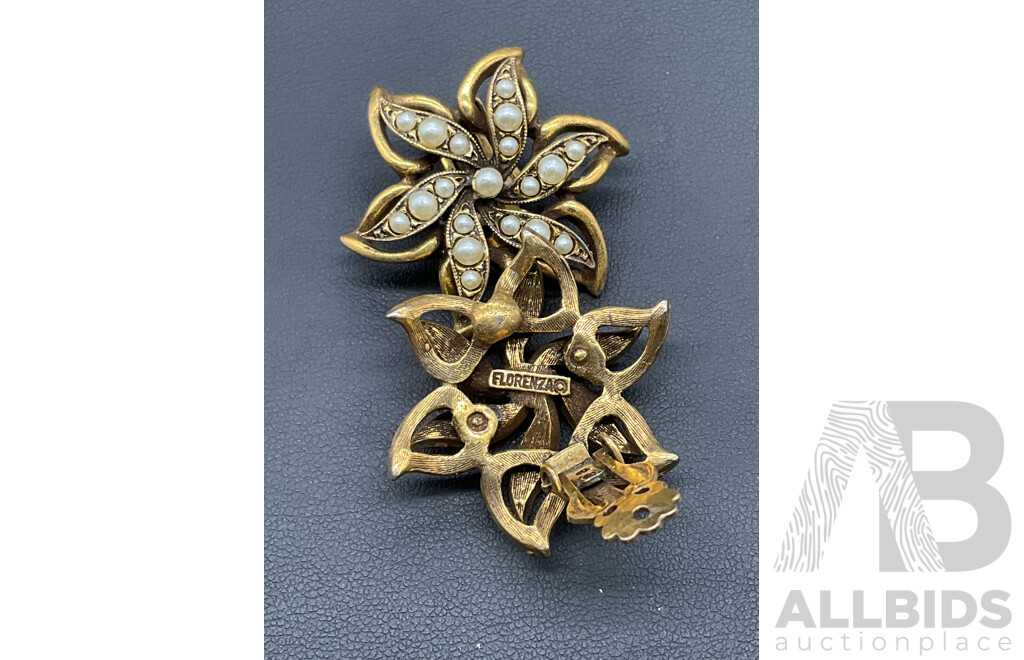 Collection of Vintage Clip-on Earrings, Including Elizabeth Reimer, Florenza, Barns and More - Lot of 6