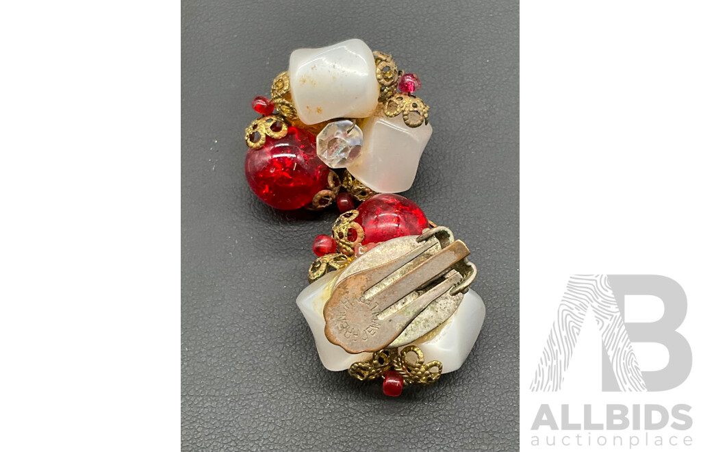 Collection of Vintage Clip-on Earrings, Including Elizabeth Reimer, Florenza, Barns and More - Lot of 6