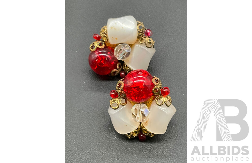 Collection of Vintage Clip-on Earrings, Including Elizabeth Reimer, Florenza, Barns and More - Lot of 6