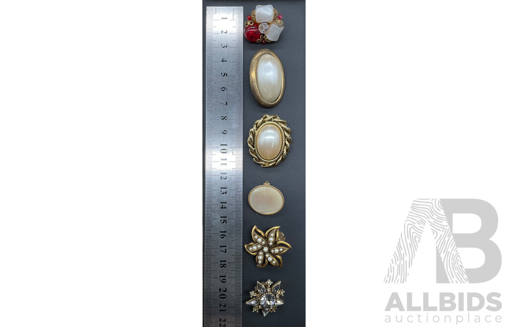 Collection of Vintage Clip-on Earrings, Including Elizabeth Reimer, Florenza, Barns and More - Lot of 6